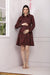 Classic Maroon Stripe Maternity & Nursing Wrap Shirt Dress momzjoy.com