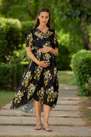 Black Tulip Maternity & Nursing Hi-Low Wrap Dress momzjoy.com
