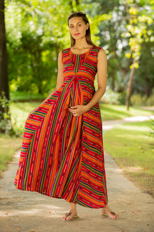 Chic Sunrise Maternity and Nursing Maxi Dress momzjoy.com