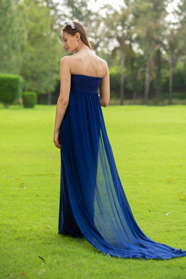 Navy Blue Satin Off Shoulder Elegant Formal Gown, Satin Party Dress 2019 |  Long evening gowns, Evening dresses elegant, Prom dresses long