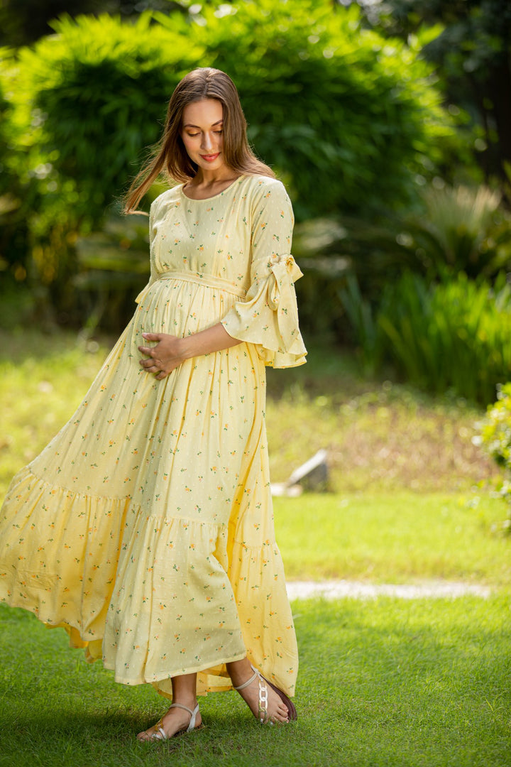 Pristine Maternity & Nursing Frill Dress momzjoy.com