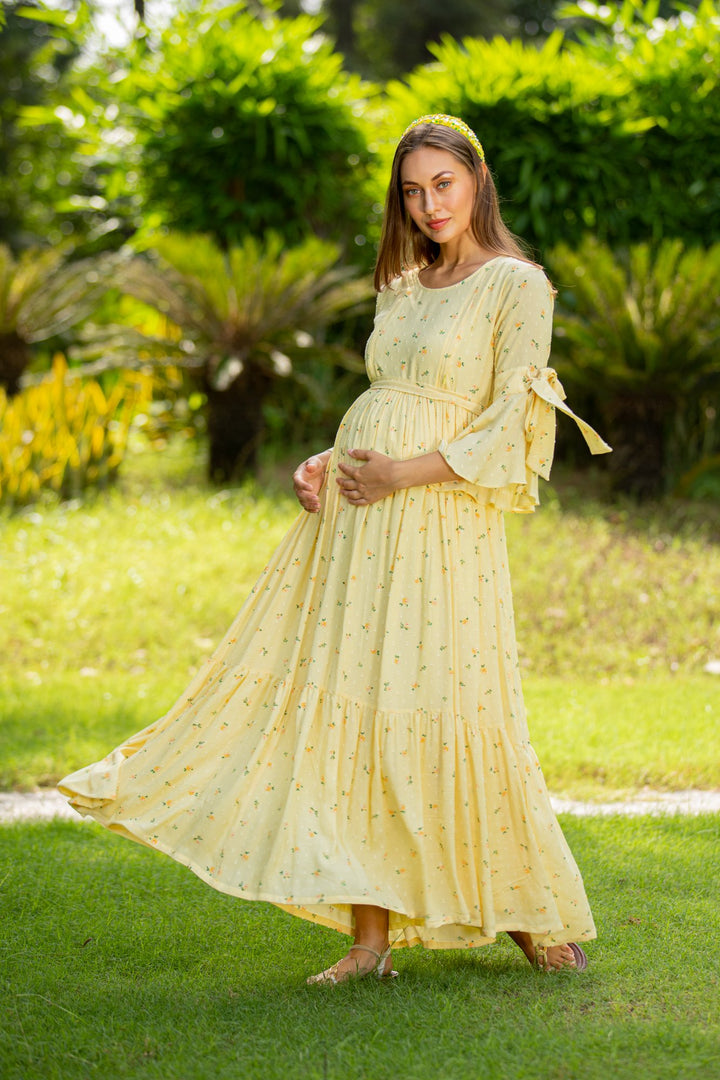 Pristine Maternity & Nursing Frill Dress momzjoy.com