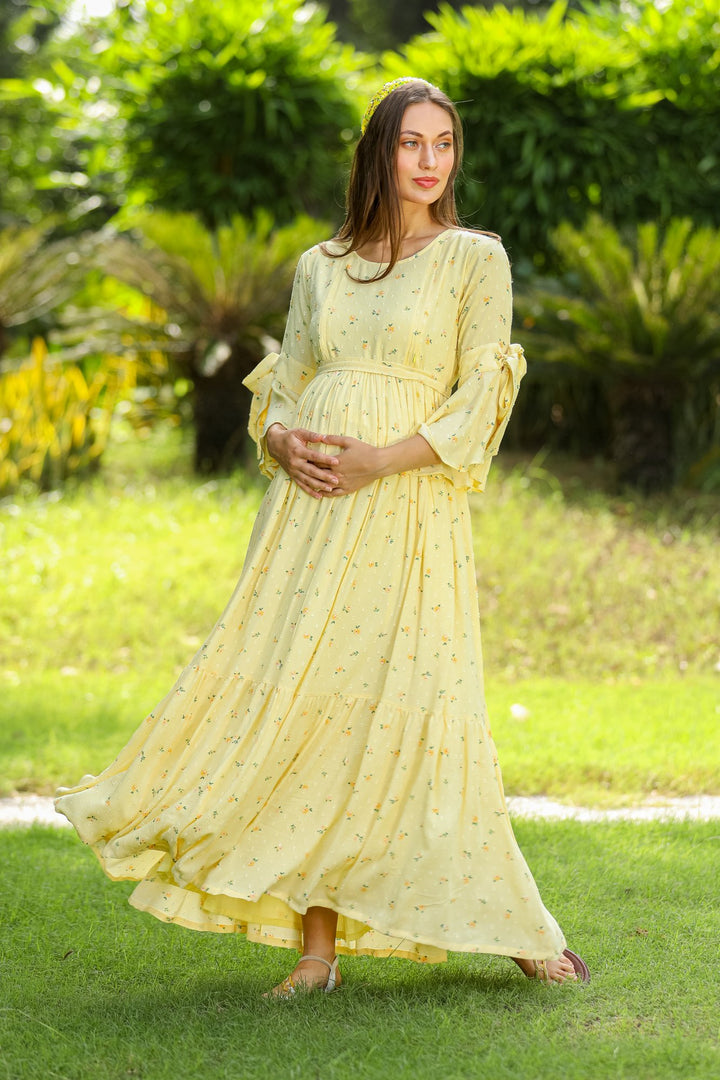 Pristine Maternity & Nursing Frill Dress momzjoy.com