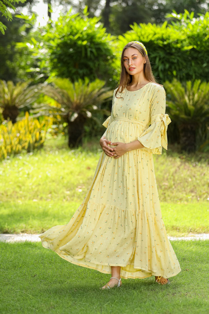 Pristine Maternity & Nursing Frill Dress momzjoy.com