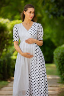 Peppy Polka Maternity & Nursing Dress momzjoy.com