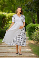 Peppy Polka Maternity & Nursing Dress momzjoy.com