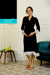 Royal Black Lycra Maternity & Nursing Wrap Nightwear Dress + Matching Baby Swaddle Set Of 2 momzjoy.com