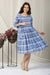 Blue Checks Maternity & Nursing Pintuck Dress MOMZJOY.COM