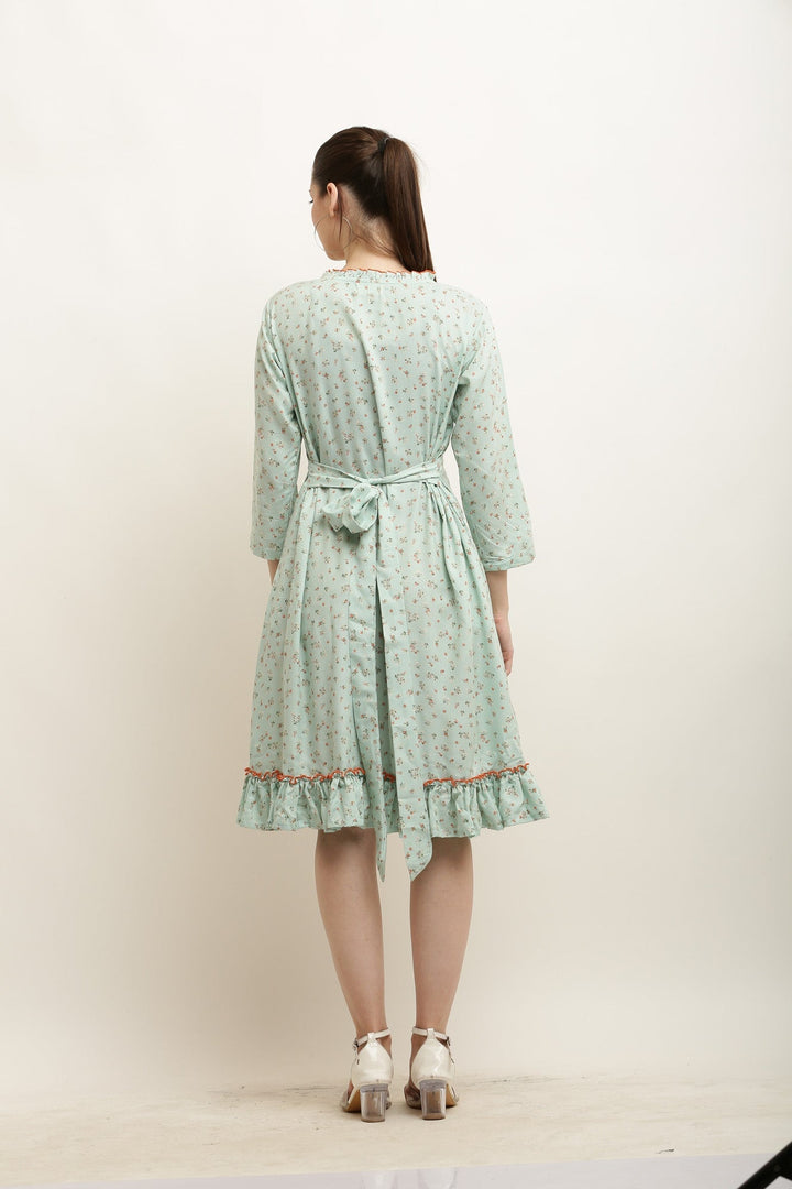 Homey Mint Floral Maternity & Nursing Night Dress momzjoy.com