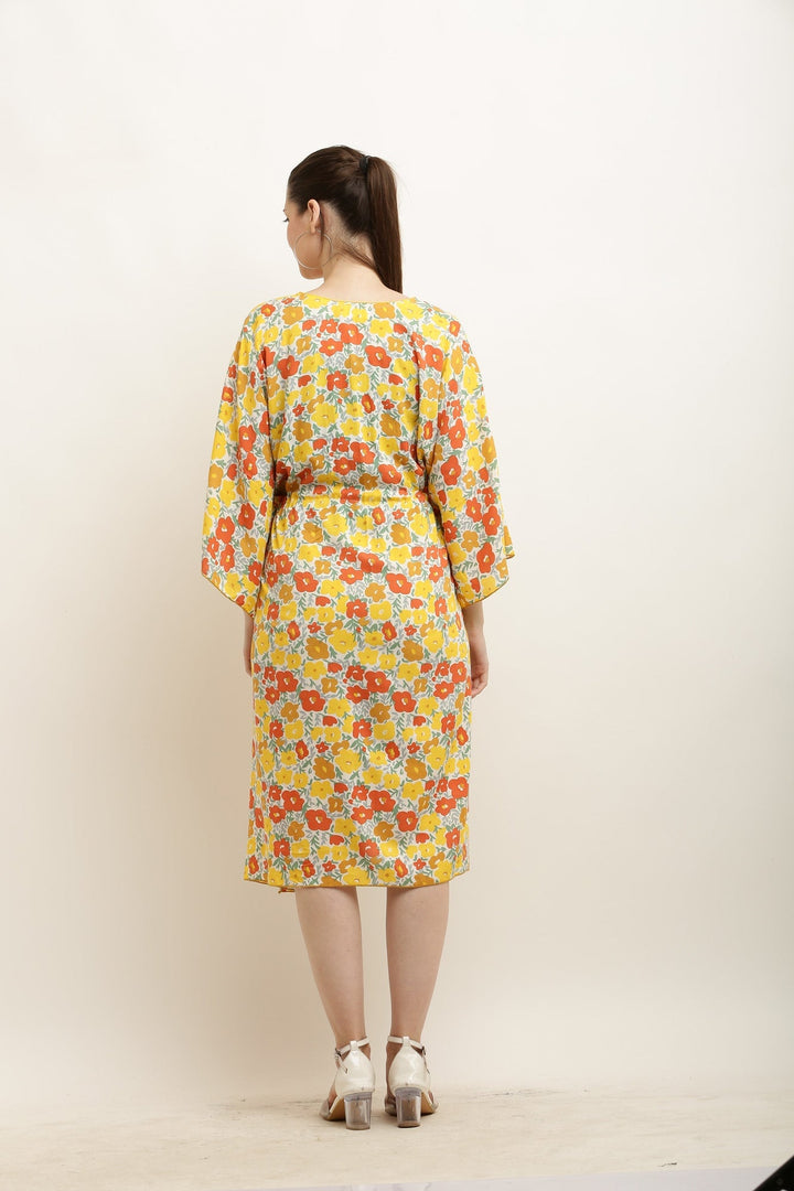 Cheerful Sunshine Flower Bomb Maternity & Nursing Kaftan momzjoy.com