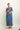 Doodling Floral Blue Maternity Knot Dress MOMZJOY.COM
