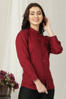 Women Maghony Embellished Shirt (100% Cotton) momzjoy.com