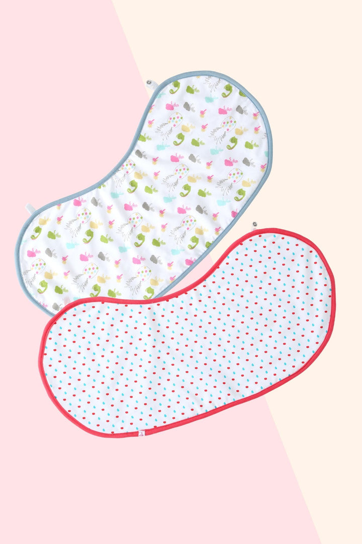 Dotty Dino - Bib cum Burp Cloth (Set of 2) MOMZJOY.COM