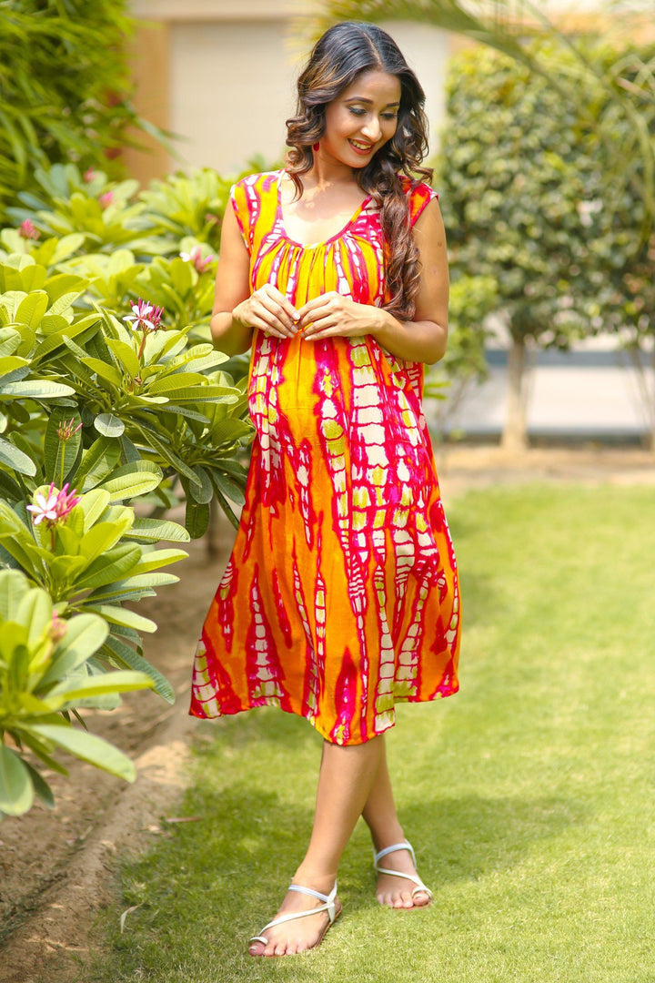 Gradient Printed Maternity Kurta - MOMZJOY.COM