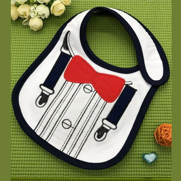 White Suspenders Adjustable Baby Meal Bib (0-3 yrs)