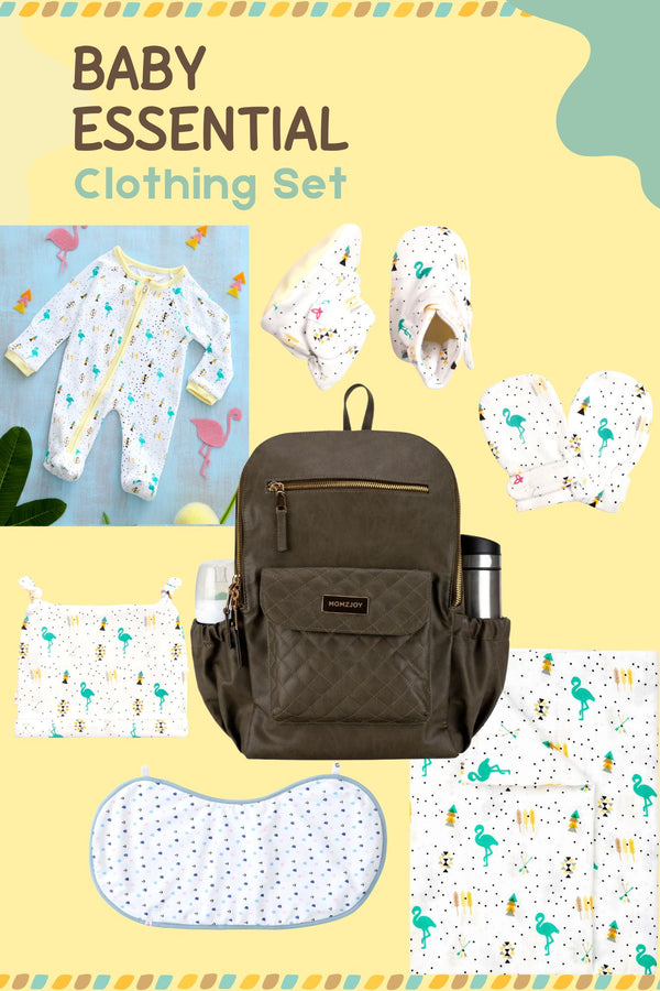 Baby shower Little Flaming-Diaper Bag Gift Set (Set of 7) MOMZJOY.COM