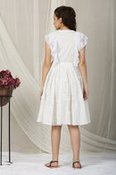 Vintage Snowy Maternity & Nursing Flowy Dress (100% Cotton) momzjoy.com