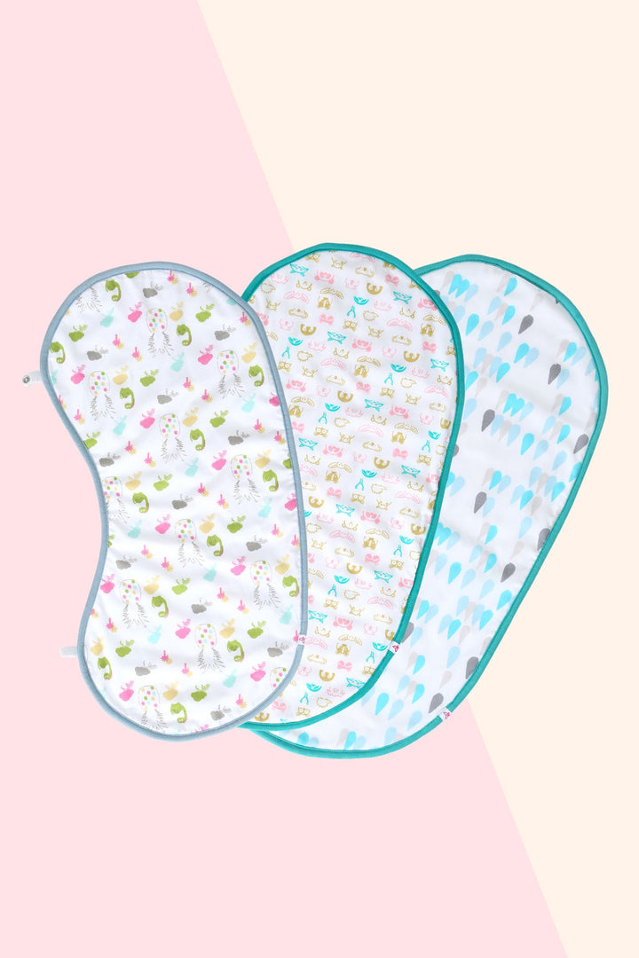 Dino Forest - Bib cum Burp Cloth (Set of 3) MOMZJOY.COM