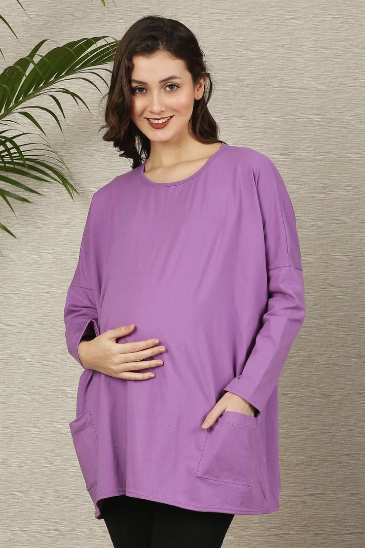 Chic Orchid Maternity Top momzjoy.com