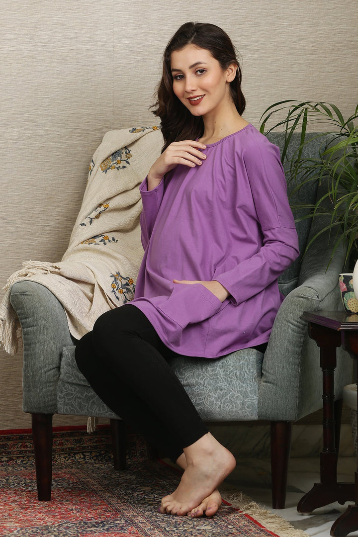 Chic Orchid Maternity Top momzjoy.com