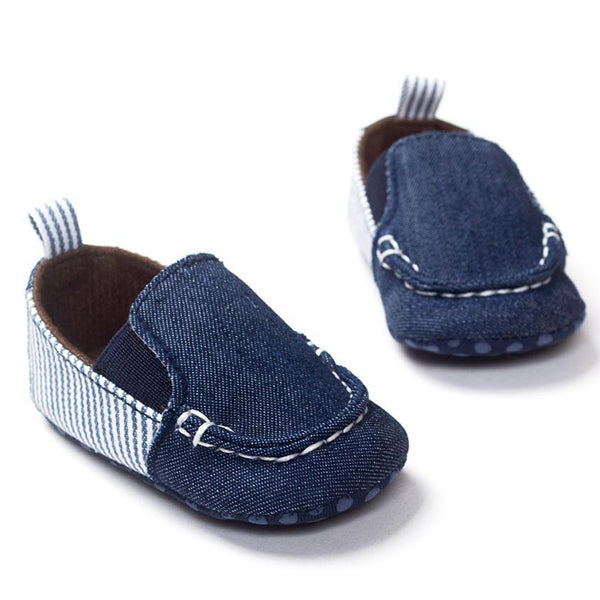 Toddler Denim Stripe Baby Shoes - MOMZJOY.COM