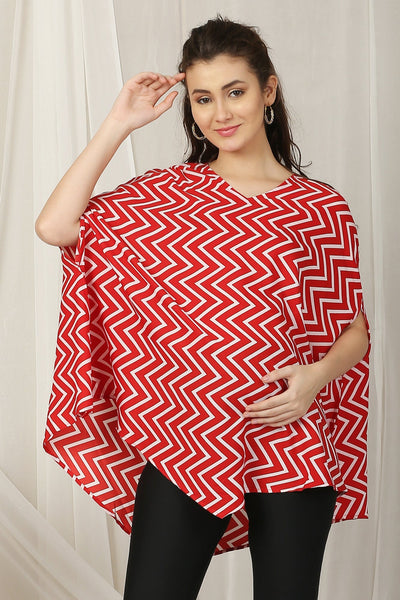 Cheery Rose Red Maternity Poncho Top MOMZJOY.COM