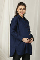 French Navy Maternity & Nursing Shirt (100% Cotton) momzjoy.com
