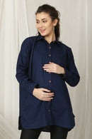 French Navy Maternity & Nursing Shirt (100% Cotton) momzjoy.com