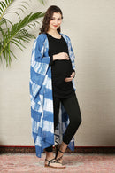 Cobalt Blue Tie & Dye Cascading Maternity Cover Up (100% Cotton) momzjoy.com