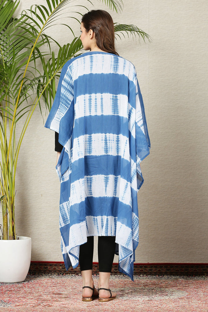 Cobalt Blue Tie & Dye Cascading Maternity Cover Up (100% Cotton) momzjoy.com