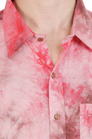 Men Rose Pink Tie & Dye Shirt MOMZJOY.COM