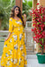 Hello Yellow Floral Maternity & Nursing Crepe Wrap Dress momzjoy.com