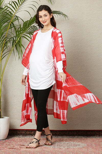 Sizzling Tie & Dye Cascading Maternity Cover Up (100% Cotton) momzjoy.com