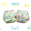 White Warli Freesize UNO Reusable Cloth Diaper (for Babies-5 KG- 17 KG)