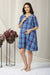 Homey Red Blue Snap Shoulder Maternity & Nursing Night Dress / Delivery Gown/ Lounge Dress MOMZJOY.COM