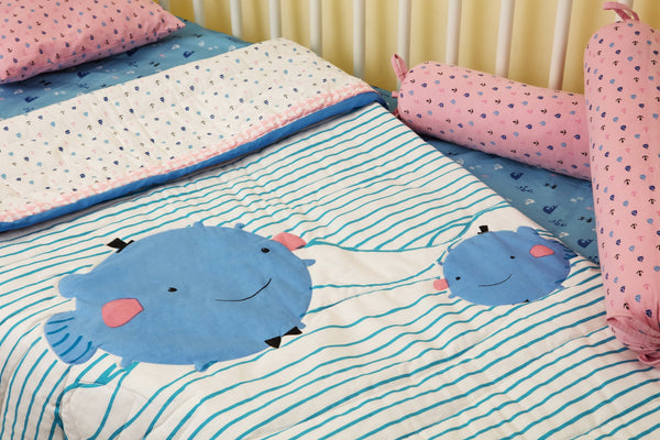 Puffy Whale -  5 Pcs Bedding Set MOMZJOY.COM