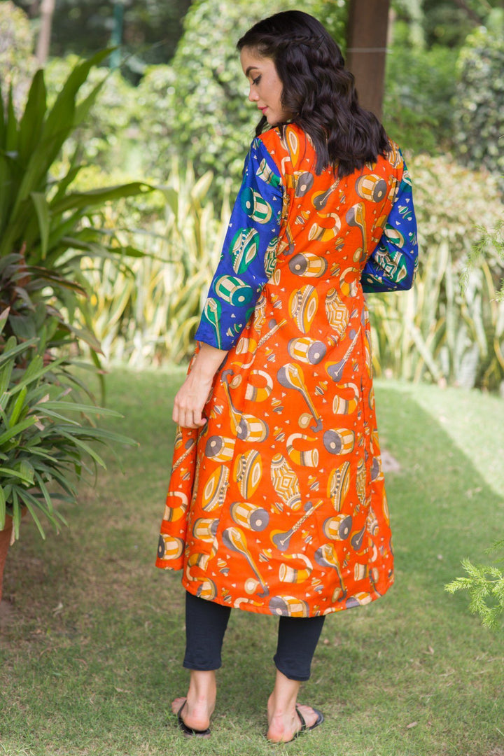 Mystical Manipuri Silk Maternity & Nursing Kurta momzjoy.com