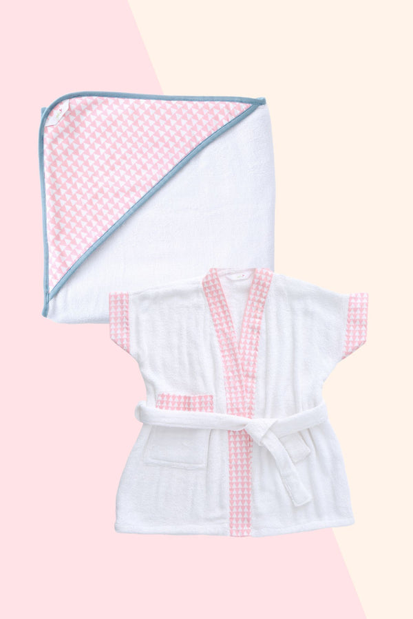 Candy Pink - Towel & Robe Bath Kit (Set of 2) MOMZJOY.COM