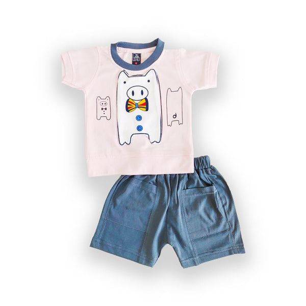 Pink Oink Shorts Set (0-18m)