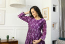 Luxe Lavender Chanderi Peplum Maternity & Nursing Kurta + Bump Band Bottom + Dupatta (3 Pc) momzjoy.com