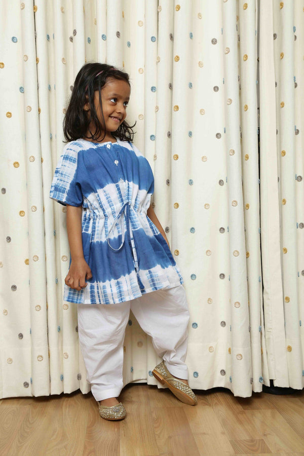Cute Blue Kaftan Pajama Set (100% Cotton) (0-8 Yrs) MOMZJOY.COM