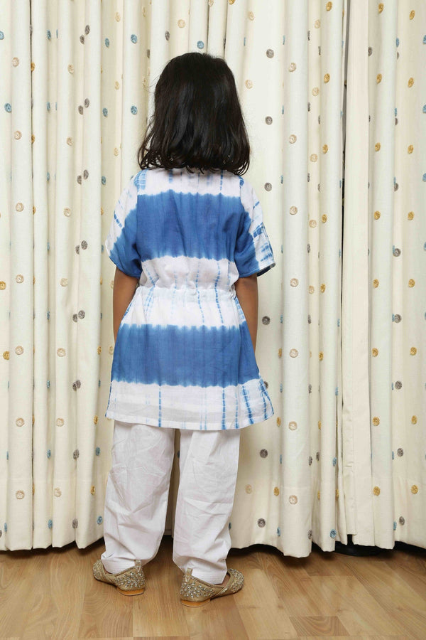 Cute Blue Kaftan Pajama Set (100% Cotton) (0-8 Yrs) MOMZJOY.COM
