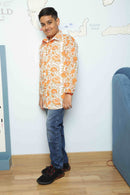 Tangerine Flower Bomb Shirt (8 yr to 10 years) MOMZJOY.COM