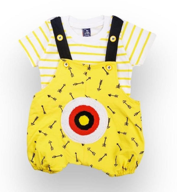 Yellow Bulls Eye Unisex Shorts Set (0-18m)