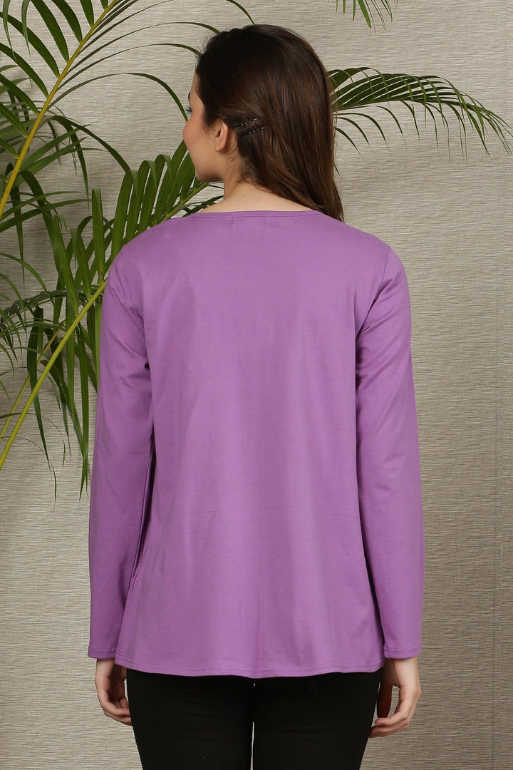 Maternity & Nursing Tops - Lilac & Teal Green Twin Pack MOMZJOY.COM