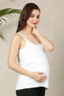 Homey White Maternity & Nursing Camisole momzjoy.com