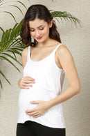 Maternity & Nursing Camisoles - Black, White & Pink Triple Pack MOMZJOY.COM
