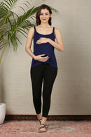 Easy Deep Blue Maternity & Nursing Camisole momzjoy.com