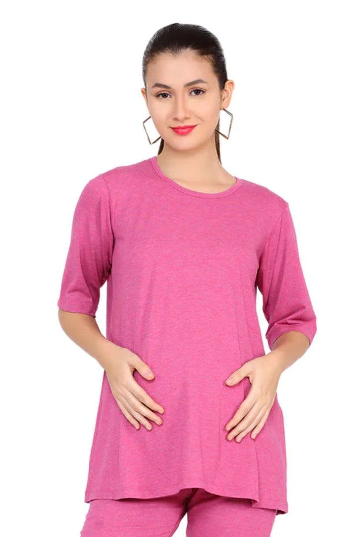 Candy Pink Maternity Top MOMZJOY.COM