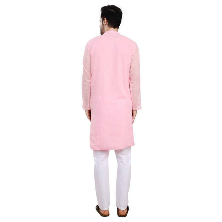 Men Classic Lavish Pink Kurta MOMZJOY.COM